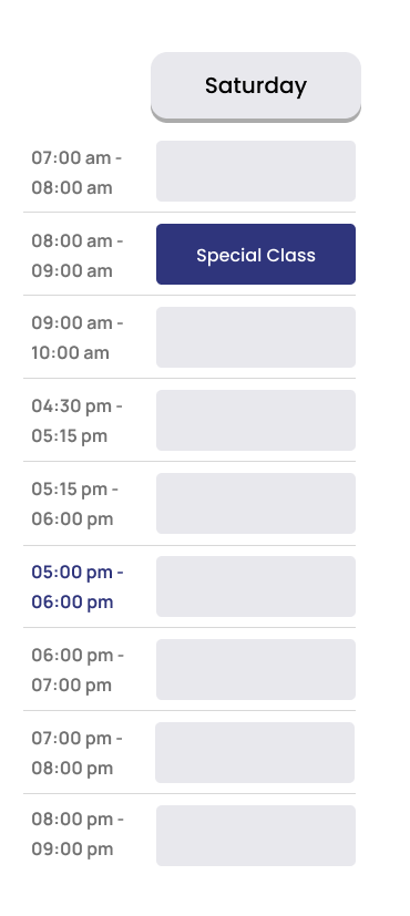 ATT Calendar - Saturday